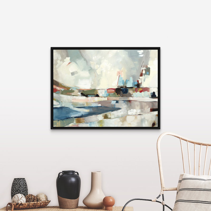 « Outdoor backdrop » par Kari Taylor, reproduction d’art, H 32 po x l 42 po x 1,75 po, Cadre noir