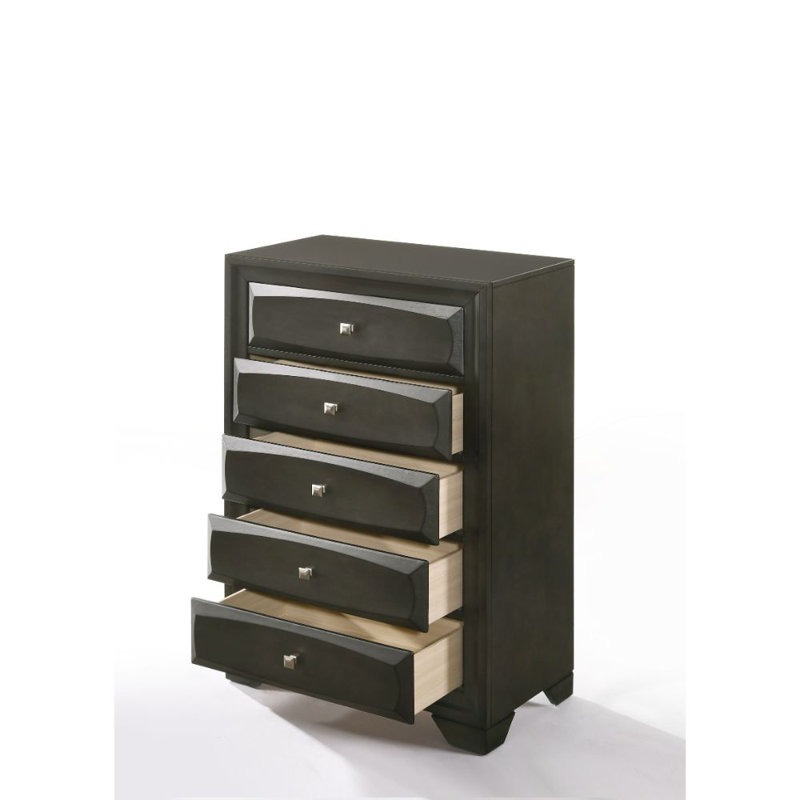 Commode 5 tiroirs Elif en gris antique