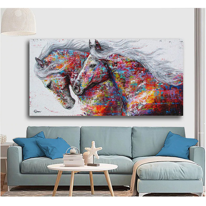 " Canvas Wall Art Prints Large Running Horse Wall Art For Living Room Dining Room Home And Offices "