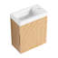 Meuble-lavabo mural 18,5 po avec lavabo en résine, porte simple à fermeture douce, panneau de fibres à densité moyenne, bois naturel (KD-Packing)-1202201178