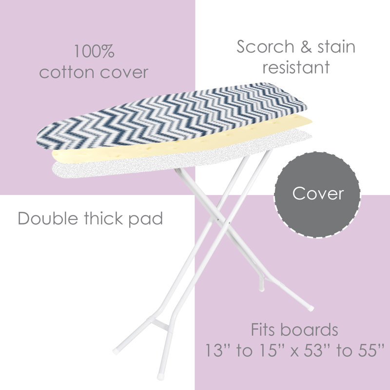 Housse et coussin de remplacement Seymour Home Products chevron bleu pour 53 à 55 x 13 à 14 po