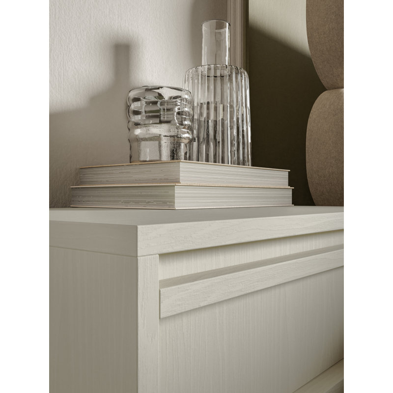 Bannie 50cm W Metal Bedside Table, Sand Beige