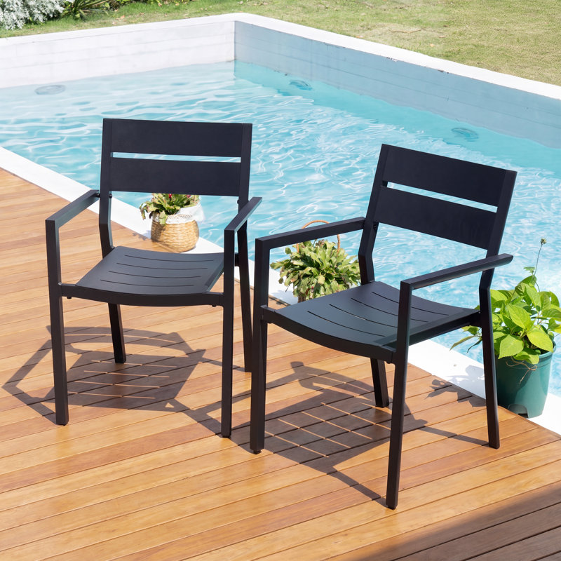 Jaquese Aluminum Outdoor Stacking Dining Armchair