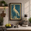 Nocturnal Crane Japandi - Wrapped Canvas-748214249-748214250