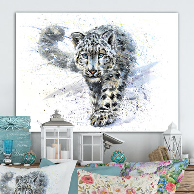 Snow Leopard - reproduction de cadre flottant sur toile