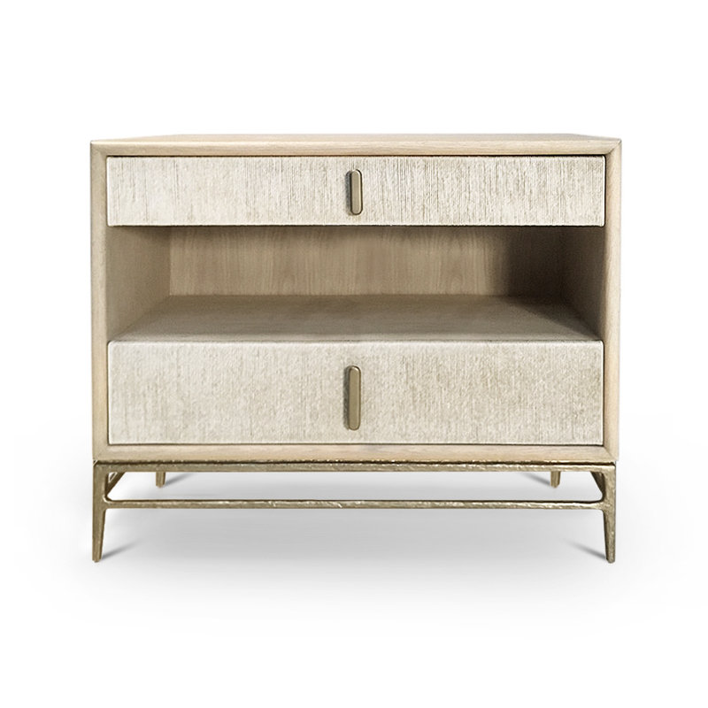 Water 2 - Drawer Solid Wood Nightstand