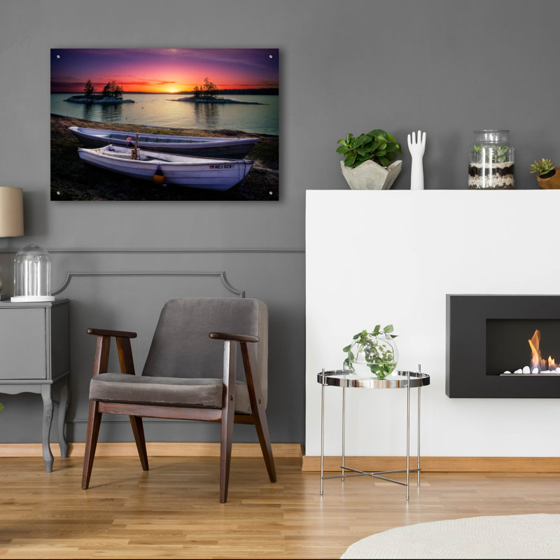 «Spring Sunset Lookout Point Glow» par Rick Berk, art mural en verre acrylique, H 24 po x l 36 po x P 0,2 po
