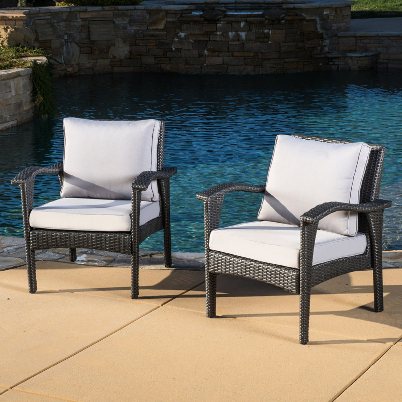 Duo de fauteuils club gris - Siège - Argenté + fer, unité de tissu imperméable en fer PE pour 2 chaises de patio