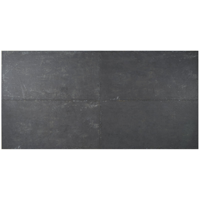 Ravina 23.62 in. x 47.24 in. Matte Porcelain Stone Look Floor and Wall Tile (15.49 Sq. Ft. / Case), Black Gold