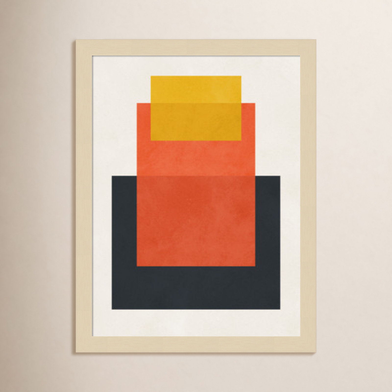Overlapping geometry 10 by Norvin Wood Framed Wall Art Print, Brown/Orange, Brown, 17" H x 13" W