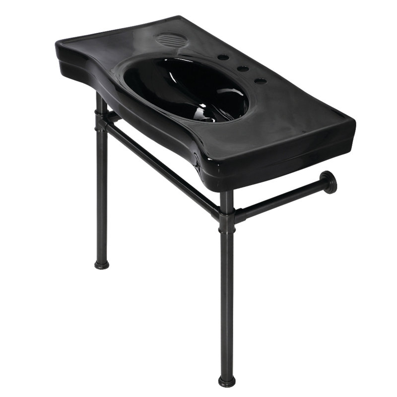 Lavabos console en céramique Imperial avec trop-plein Imperial, Bronze huilé