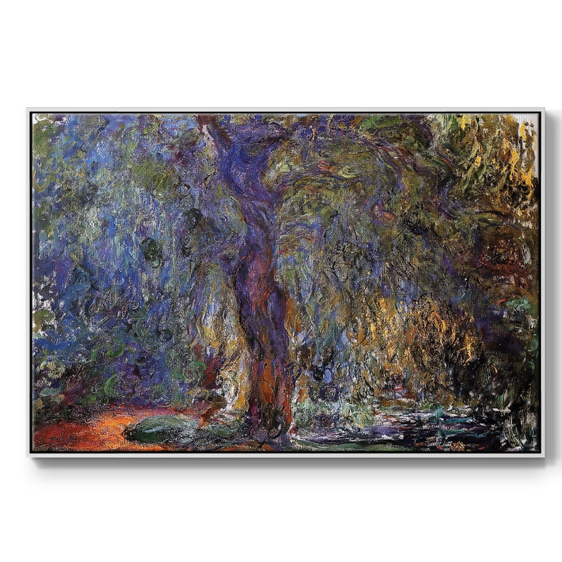 «Weeping Willow 3», reproduction d'art sur toile encadrée, H 27 po x l 41 po x P 2 po, White