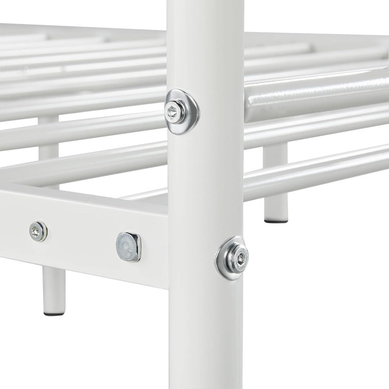 Delaenie Metal Platform Bed, White, King