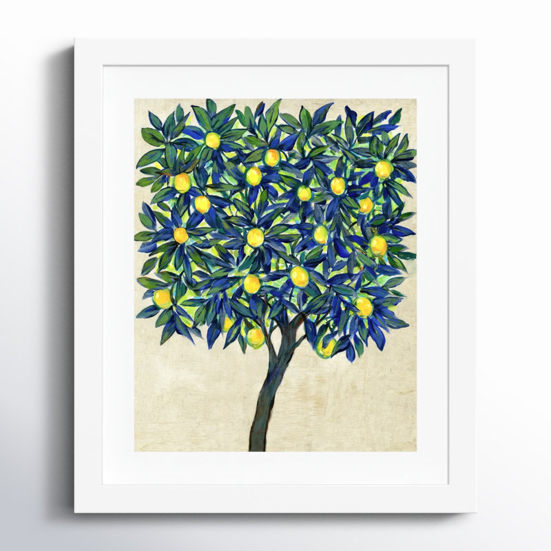 " Lemon Tree Composition II " by Tim Otoole Painting Print, Grey, 13" H x 11" W