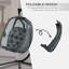 Spafford Hanging Swing Chair w/ Thick Cushion, Patio Chair, Dark Grey