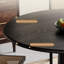 Table de salle à manger ronde noire en bois massif-1234625231