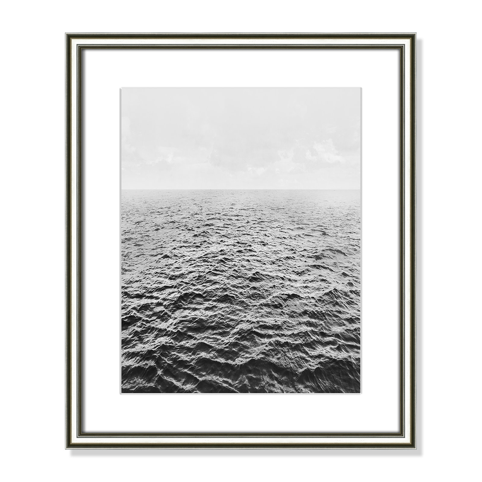 Anali "Rolling in" Print by Mike Calascibetta, 17.25" W x 20.25" H x 0.875" D, Silver