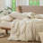 MooMee Striped Duvet Cover Set 100% Washed Cotton Linen Like Textured-115097790-112681252
