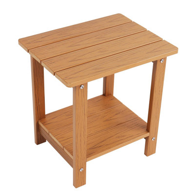 Table d'appoint imitation bois à grain de bois, simple mais avec une touche de texture. Un petit plateau de table pour les pique-niques en plein air.