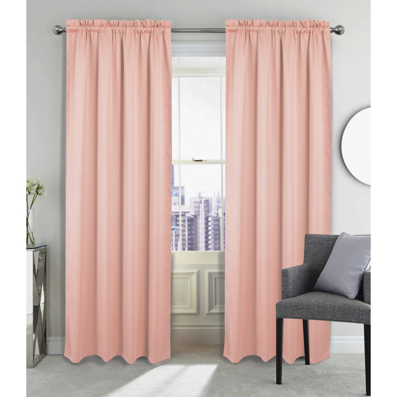 Rideau simple occultant et isolant avec passe-tringle Twilight, Rosé, L 54 po x L 84 po
