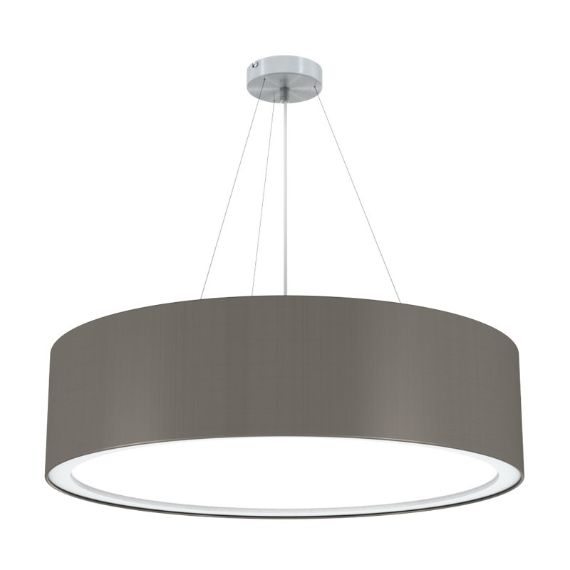 Kenefic 1 - Light LED Drum Pendant, 165cm H x 58cm W x 58cm D, Taupe