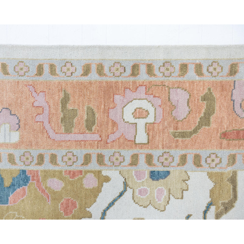 Reba Hand Knotted Wool Oriental Area Rug, Square 12'