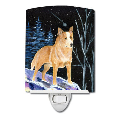 Starry Australian Cattle Dog Ceramic Night Light
