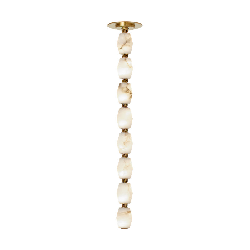 Sean Lavin Collier 24 Pendant in Hand Rubbed Antique Brass with Alabaster shade, 3000K
