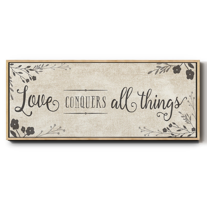 Love Conquers - toile encadrée, H 12 po x l 30 po