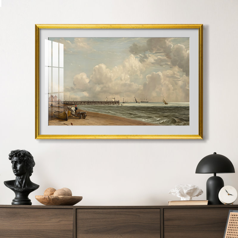 Jetée de Yarmouth, 1822 - John Constable - Estampe encadrée sur mesure, Dimensions intérieures 24 po x 34 po