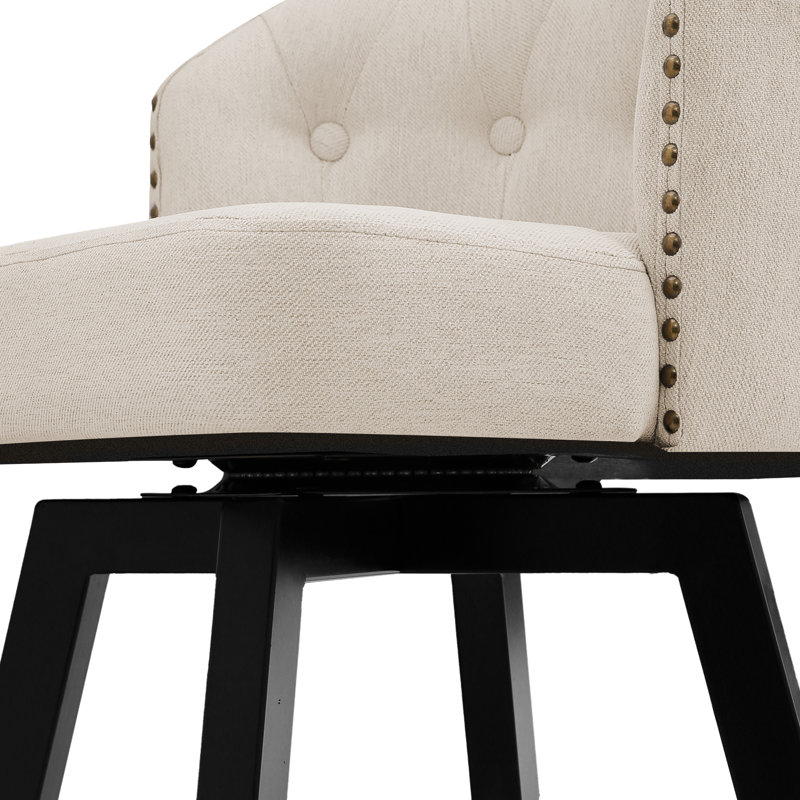 Drish Swivel 25.98" Counter Stool, Linen Fabric