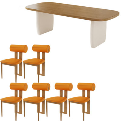 French style solid wood dining table set
