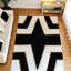 Black And White Plush Area Rug With Bold Contrast Design, Custom Size Plush Carpet_2X6ft-467854184