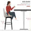 2 pièces, mouvement rotatif à 360 °, siège d'une hauteur de 29,5 po, chaises rembourrées blanc crème avec base et repose-pieds en acier, mode agréable à 2 rotations, assise, structure élégante