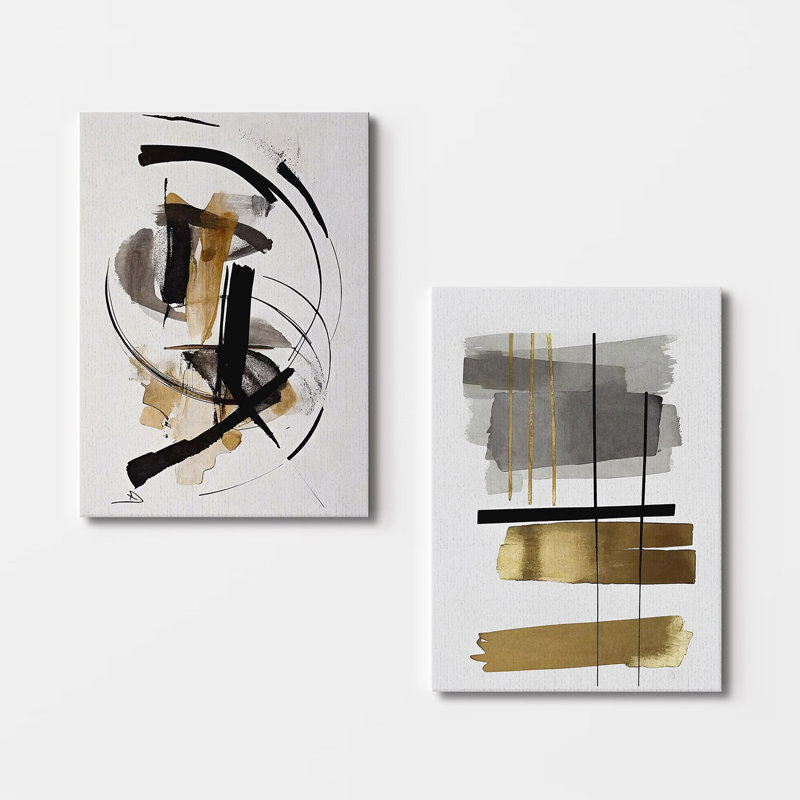 Élégantes peintures sur toile décoratives (2 pièces), 19,7 po x 27,6 po chacune | 100% toile avec cadres 100% bois | Superbe art mural pour le salon et la chambre à coucher, parfait pour la décoration intérieure et les idées de cadeaux