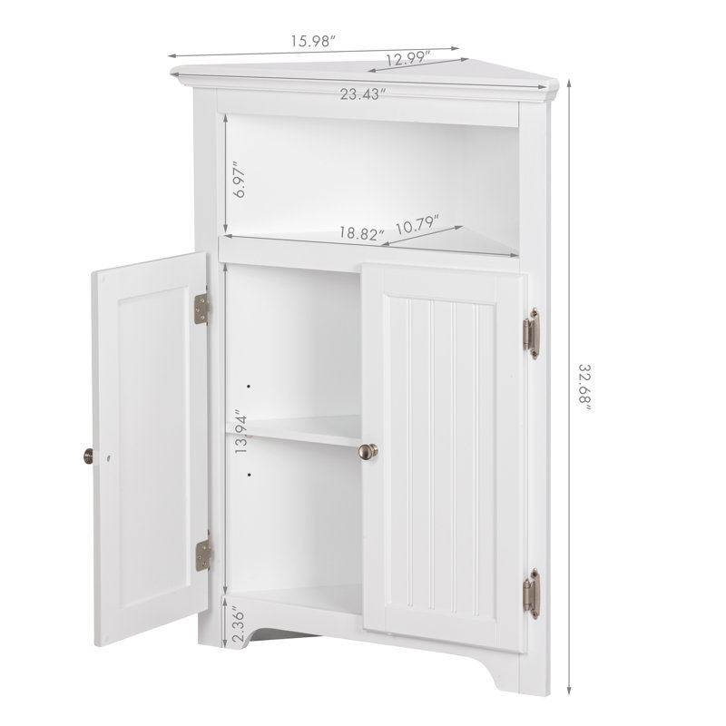 Felishia Bathroom Cabinet, White/Silver