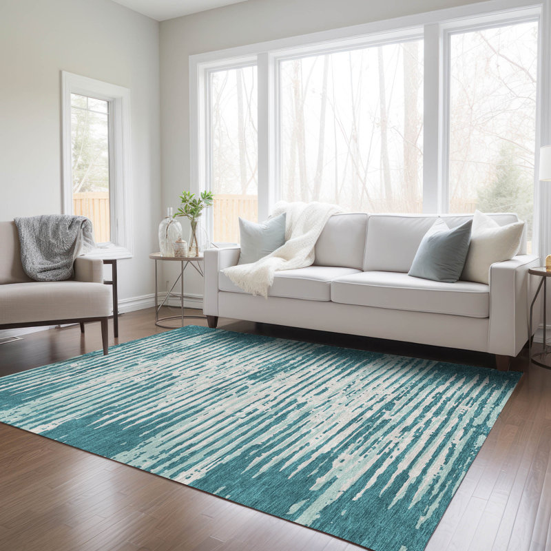 Malek Indoor/Outdoor Area Rug with Non-Slip Backing, Rectangle 8' x 10'