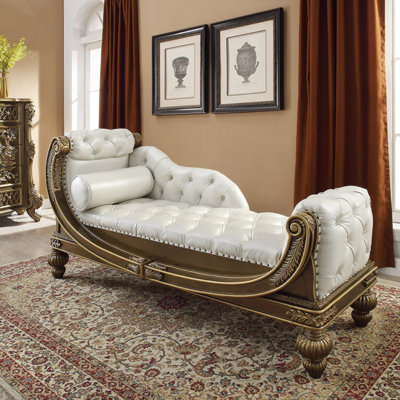 Banc de chambre capitonné bronze