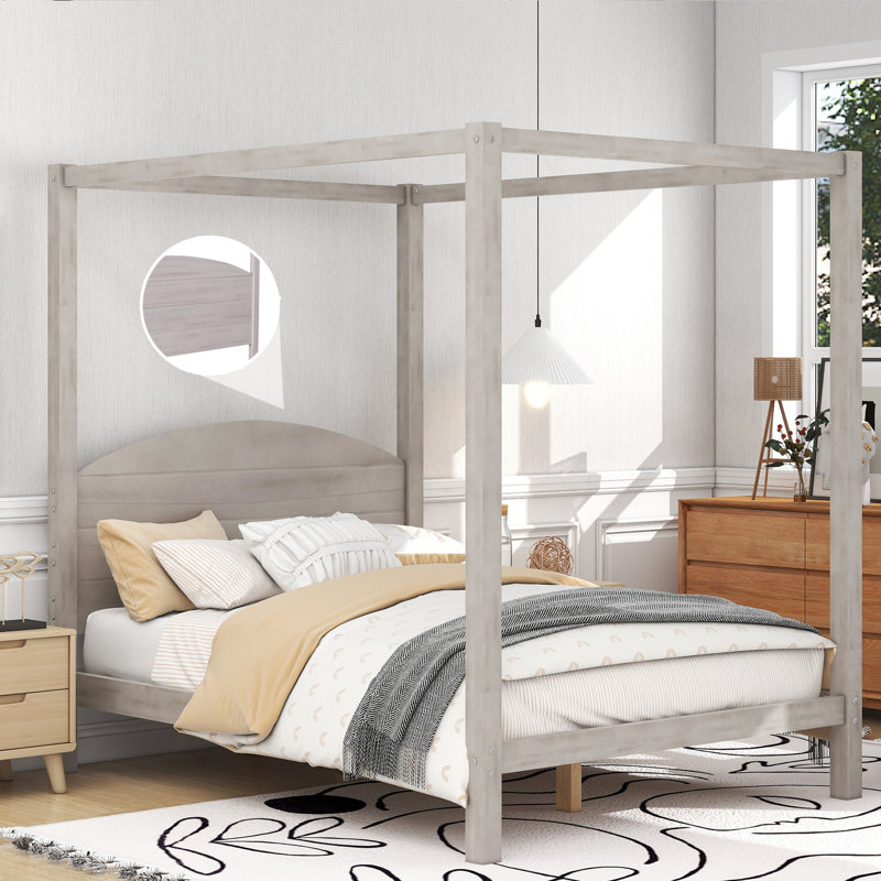 Canopy Bed, Gray Wash, King