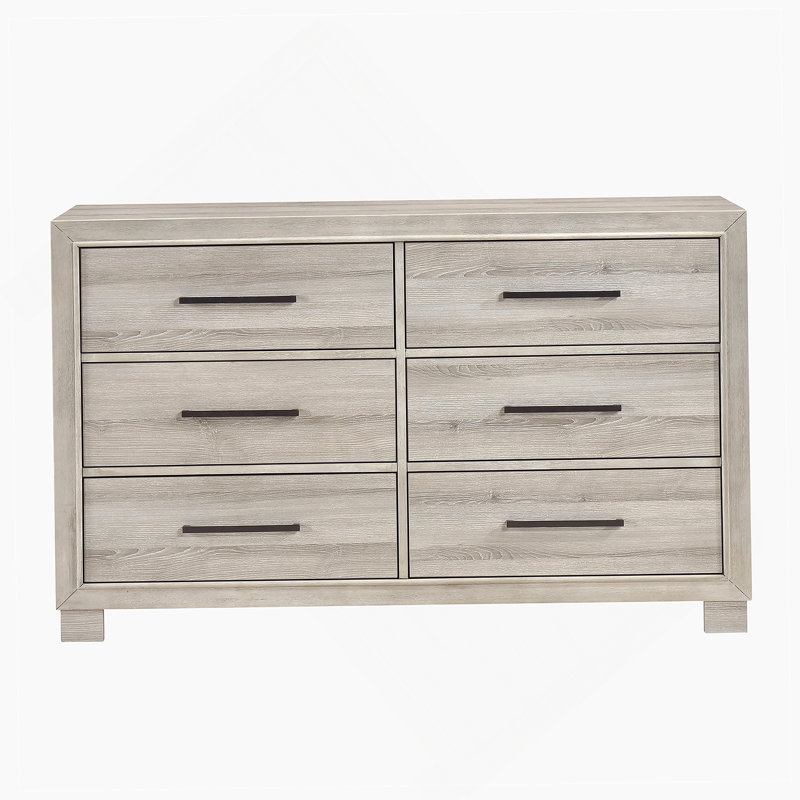 Commode à six tiroirs, commode en bois pour chambre à coucher