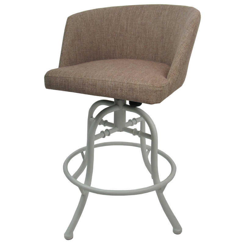 Joniya Upholstered Counter Stool, Counter Stool (26” Seat Height), Basin Beige