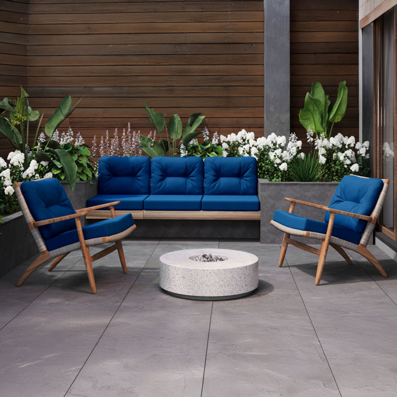 Outdoor Deep Seat Cushion Set, Double Waterproof Tech Fade Resistant Outdoor Chair Cushions, Patio Furniture Cushions With Straps For Chair Sofa Couch(Set Of Two)