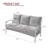 Charron Metal 3-person Patio Outdoor Sofa with Cushions and Wicker Decor-1212733748