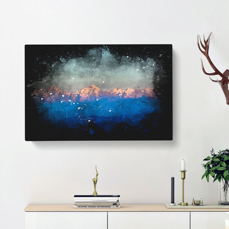 High Mountain Peaks Of The Alps - Wrapped Canvas Painting, 35cm H x 50cm W x 3cm D