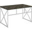 Bureau à la mode - Chevron gris rustique et brillant avec structure en métal élégante