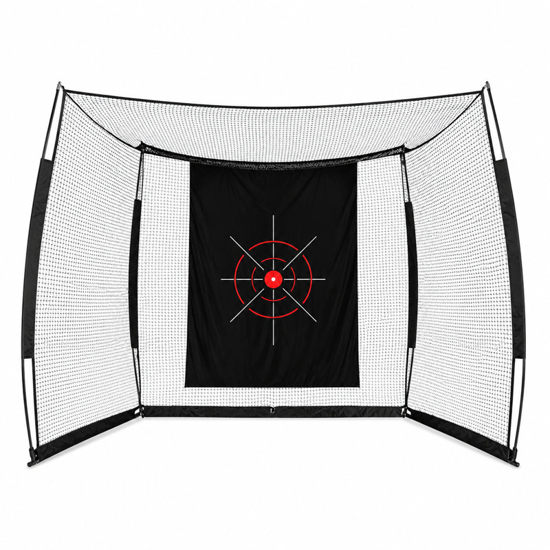 YUNIC 10ft X 8ft Heavy Duty Golf Practice Net with Target Cloth & Carry Bag, Portable Driving Range Cage for Office, Garage & Backyard Swing Training