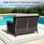 Causeuse de patio en osier pour 2 personnes avec coussins de 4 po beige-1904402887