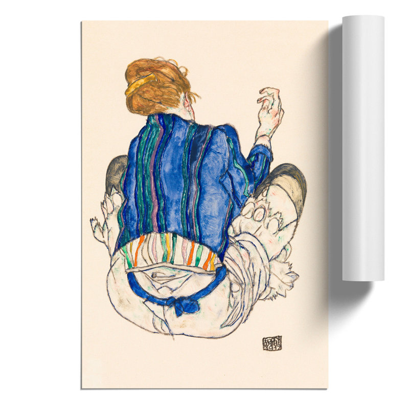 Seated Woman Vol.2 by Egon Schiele - No Frame Painting, 59cm H x 42cm W x 0.1cm D