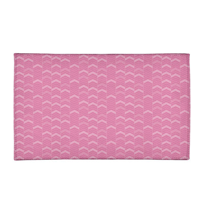 Tapis à chevrons à lignes monochromes rose pâle/rose