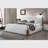 Premium White Fabric Bed-560957346